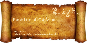 Mechler Ádám névjegykártya