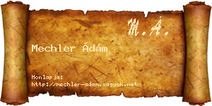 Mechler Ádám névjegykártya